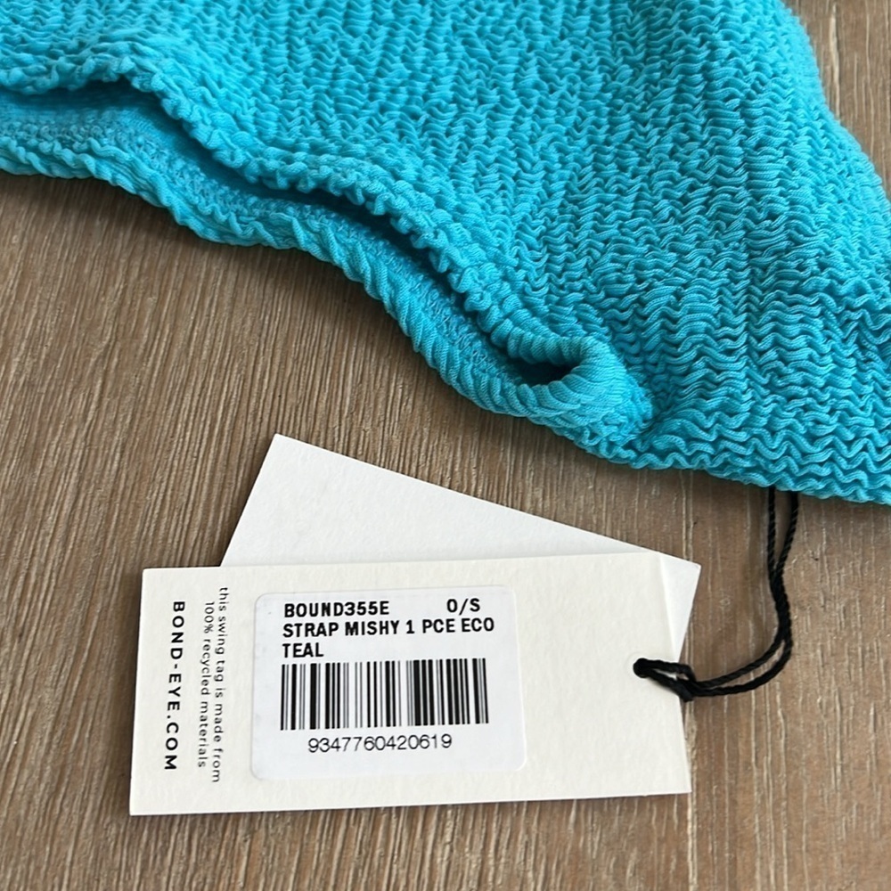 Bond Eye Strap Mishy one piece swimsuit teal blue one size cut out - Picture 5 of 12